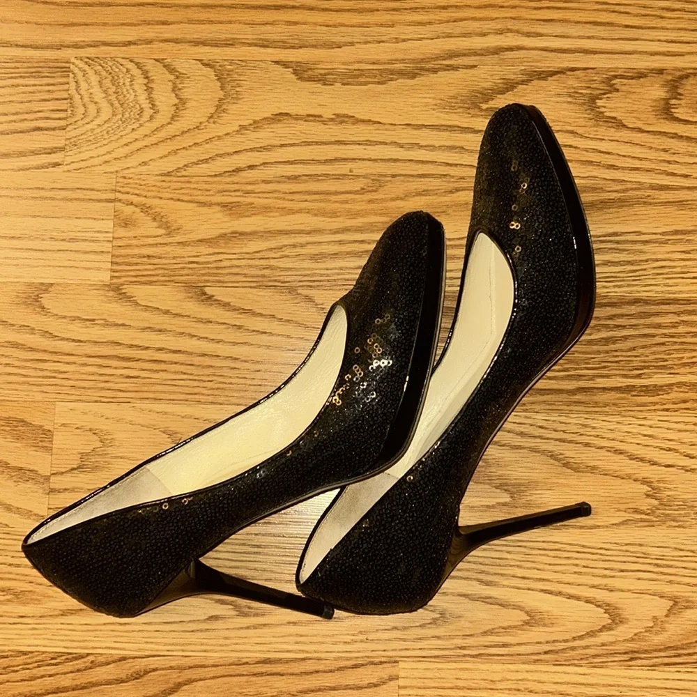 Jimmy Choo Pumps Women’s Size 8.5 in Black Glitter - Picture 6 of 6
